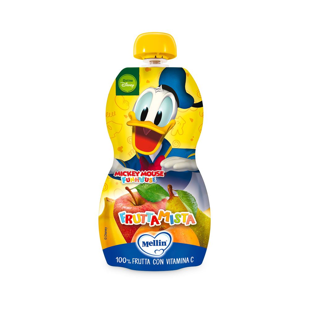 Mellin Merenda Disney Mickey Mouse Frutta Mista 100% Frutta Con Vitamina C 110G Confezione Da 110 G - Immagine 10