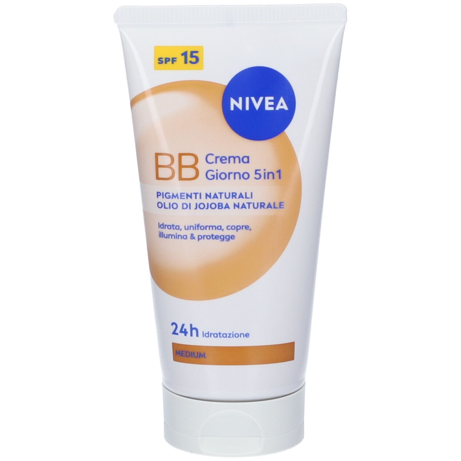 Nivea 5 In 1 Bb Cream Super Idratante 24H No Stop Dorata 50 Ml, Crema Viso Colorata Con Spf15 Ml
