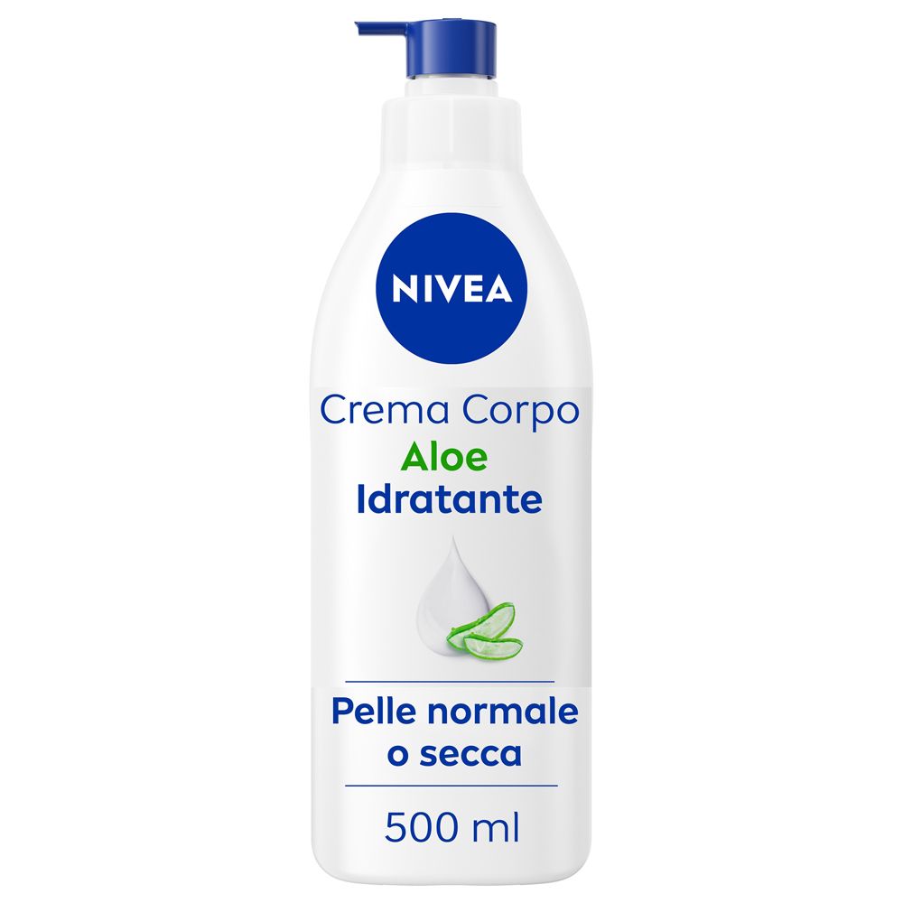 Nivea Crema Corpo Aloe Idratante 500 ml, Crema idratante corpo 72h per pelle secca o normale