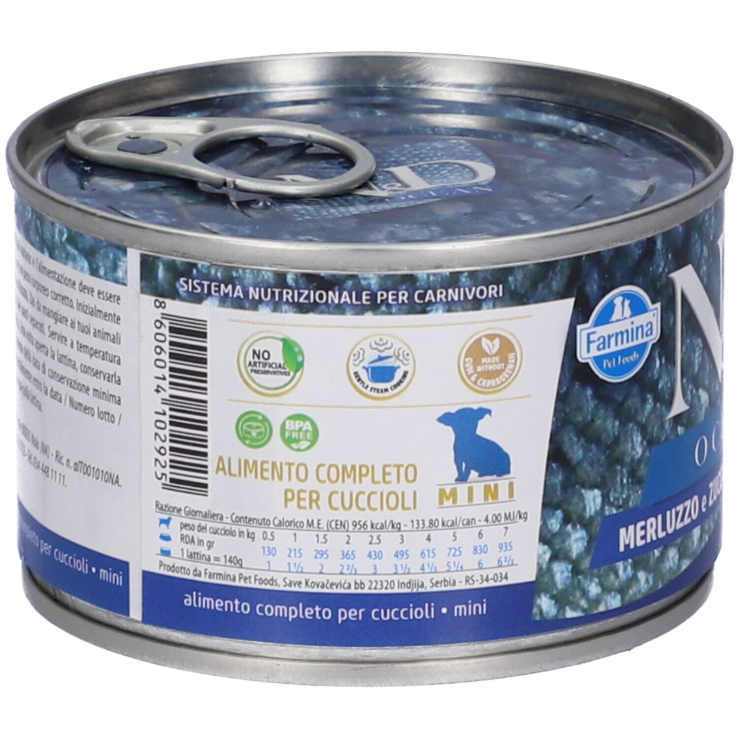 Nassfutter Farmina N&D Ocean - Hundewelpen Mini Kabeljau & Kürbis