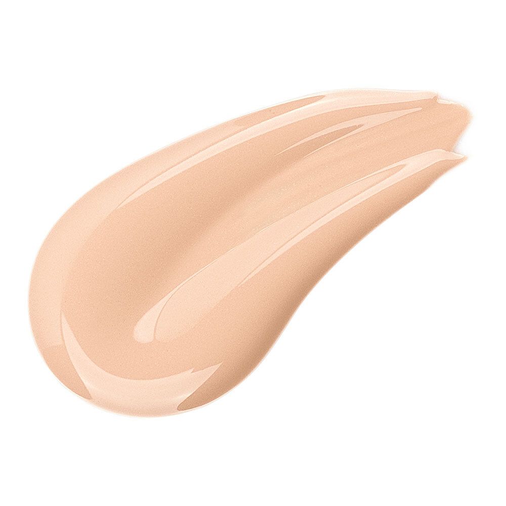 Trace de produit Filorga Flash-Nude Fluid. Liquide teinté beige. Texture brillante.