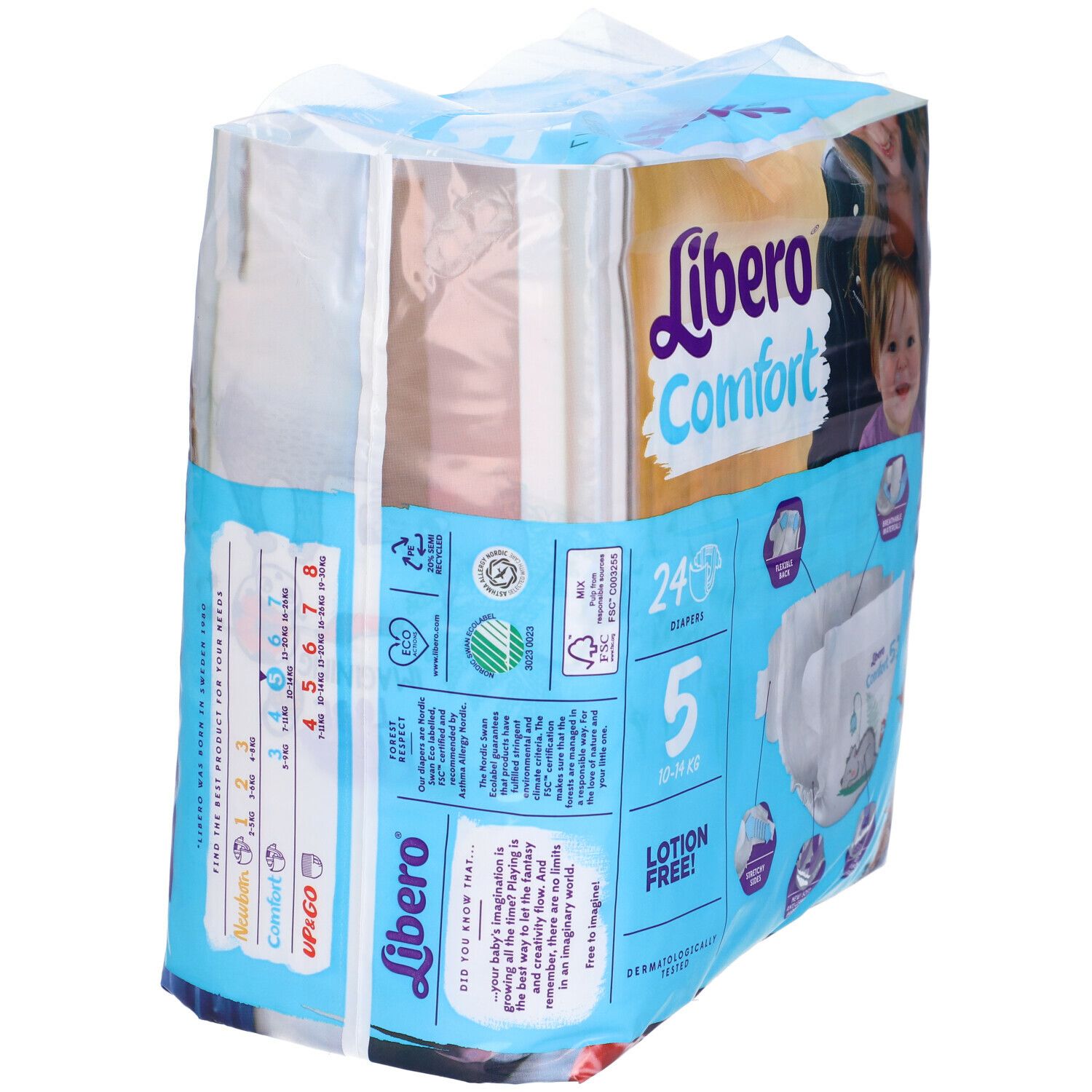 Confezione di pannolini Libero Comfort 5. 24 pezzi, 10-14 kg. Informazioni e pannolini.