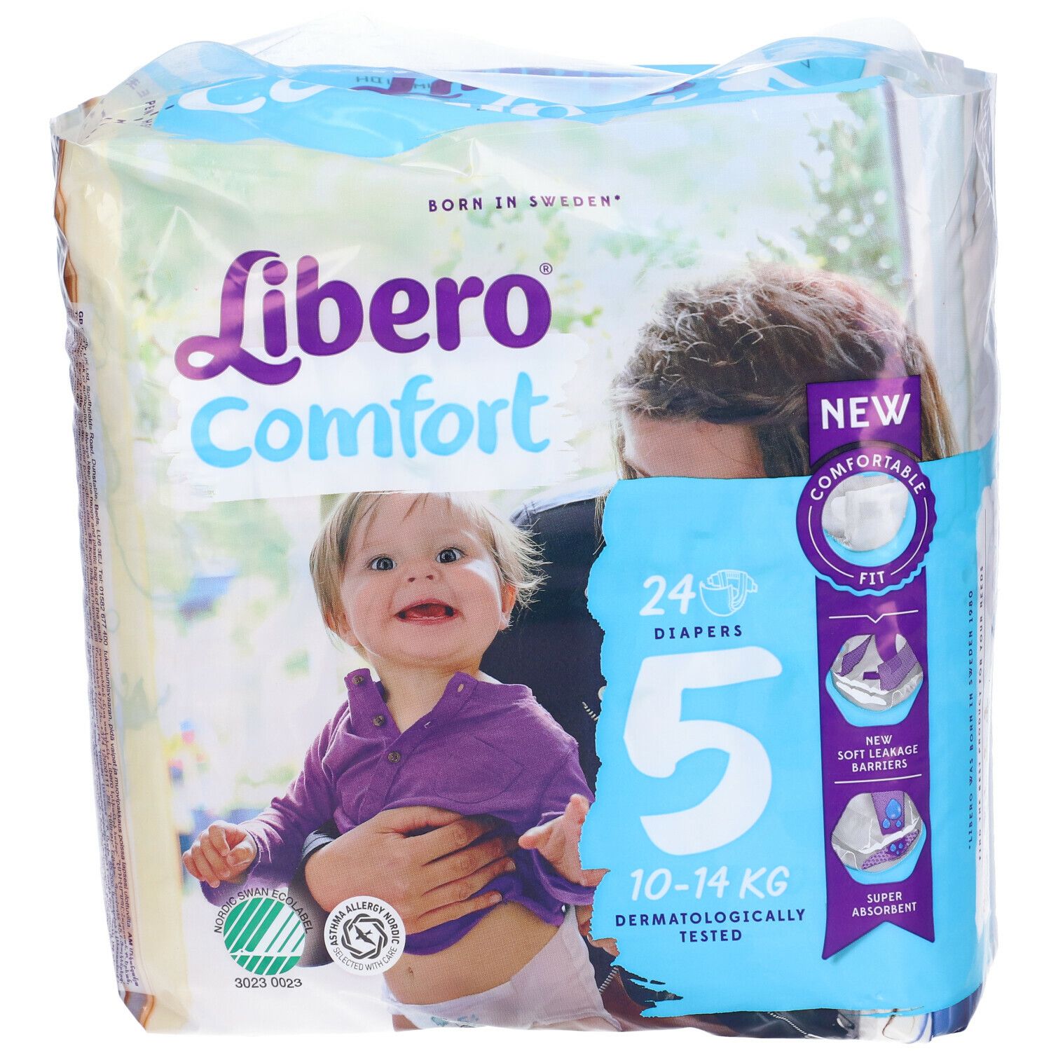 Confezione di pannolini Libero Comfort 5. 24 pezzi, 10-14 kg. Bambino con genitore, info.