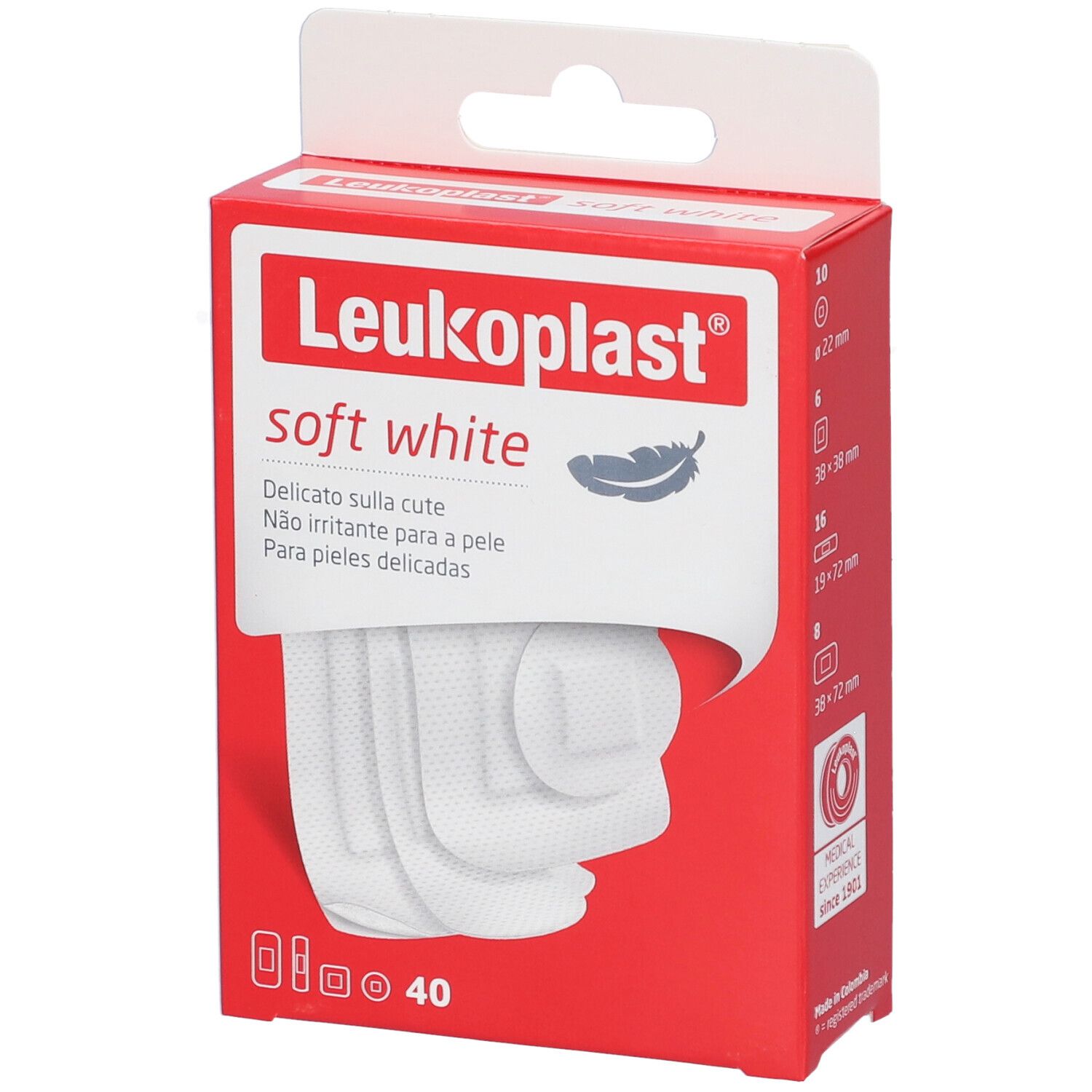 Leukoplast Soft White Cerotti In Tessuto 4 Formati Assortiti 40 Pezzi - Immagine 3