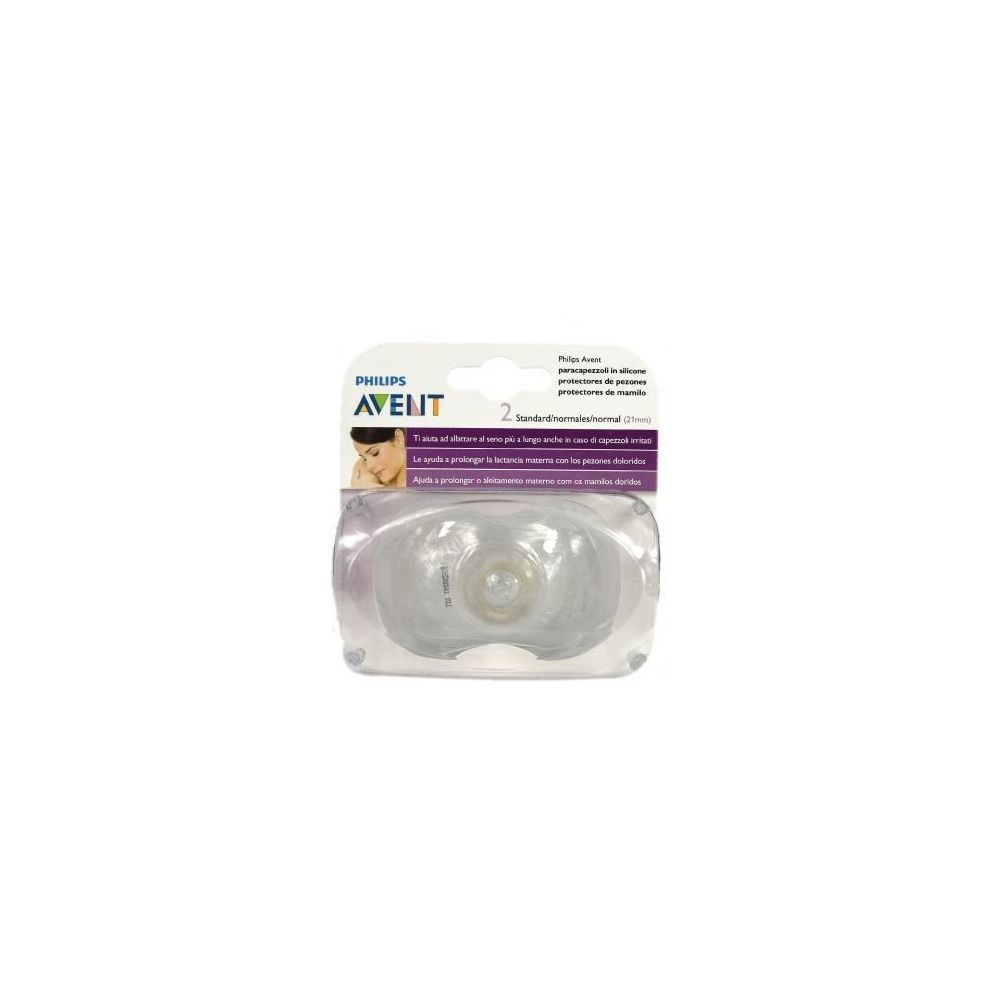 Confezione di due paracapezzoli Philips Avent. Confezione in plastica trasparente.