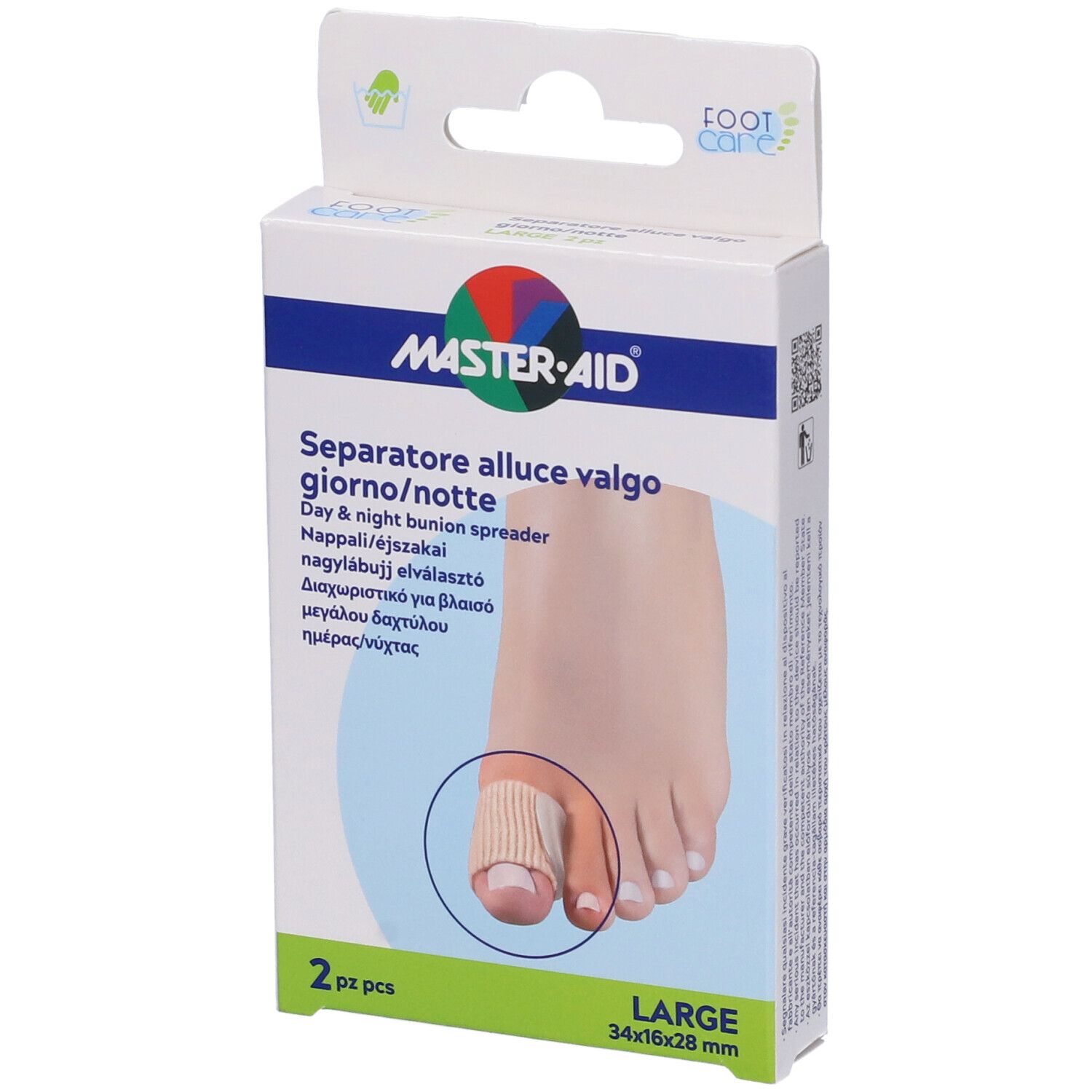 Divaricatore Alluce Giorno/Notte Master-Aid Footcare Large 2 Pezzi D12