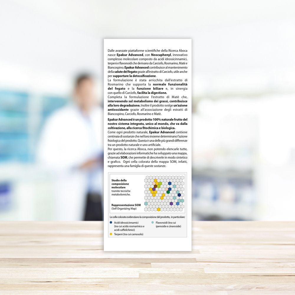 Rückseite der Produktverpackung mit Produktbeschreibung. Text in Italienisch.