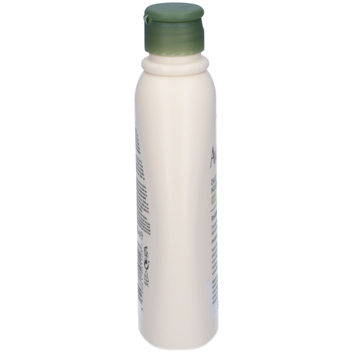 Aveeno Daily Moisturising. Flacone verde. Vista laterale.