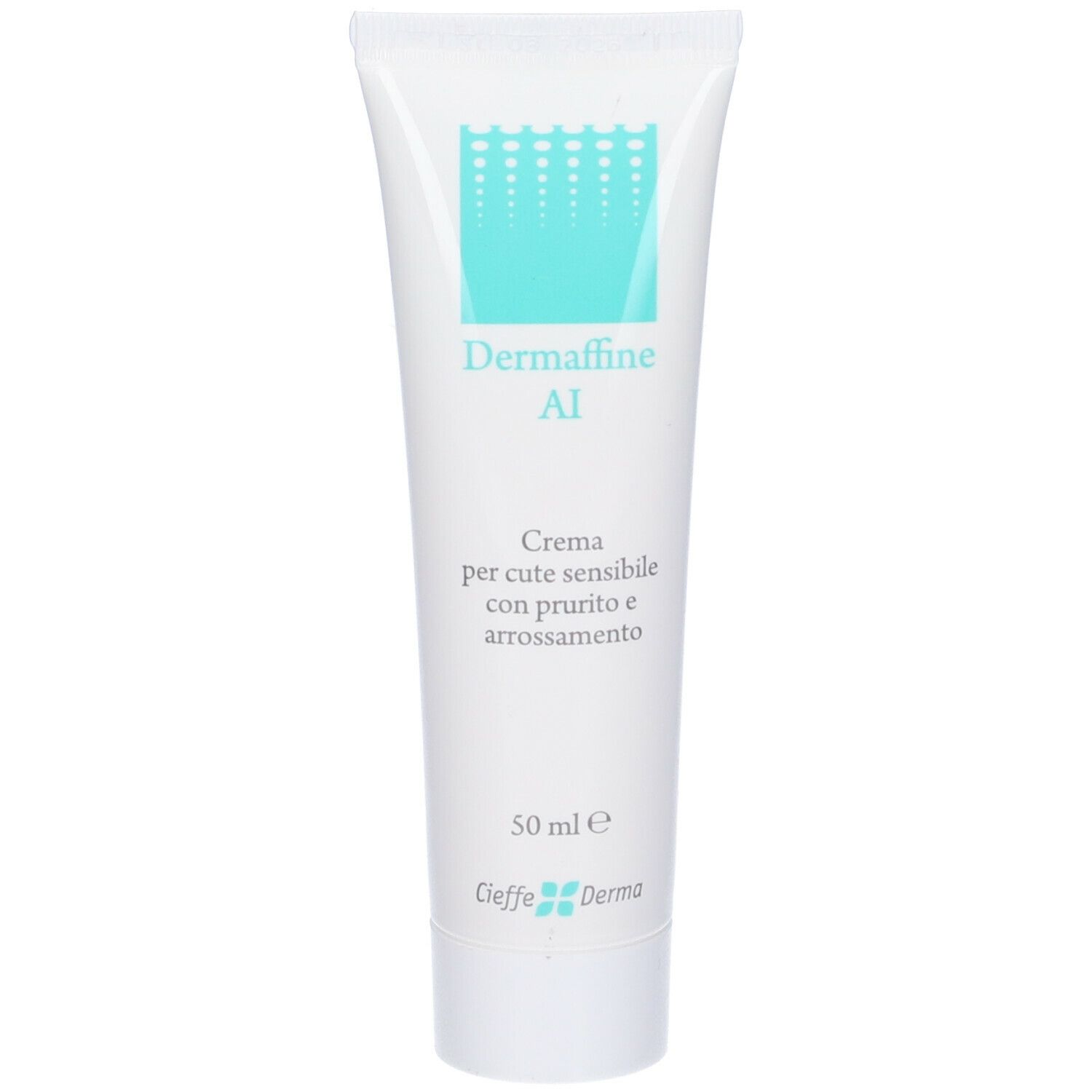 Tubo di crema bianco con Dermaffine AI. Contiene 50 ml. Cieffe Derma.
