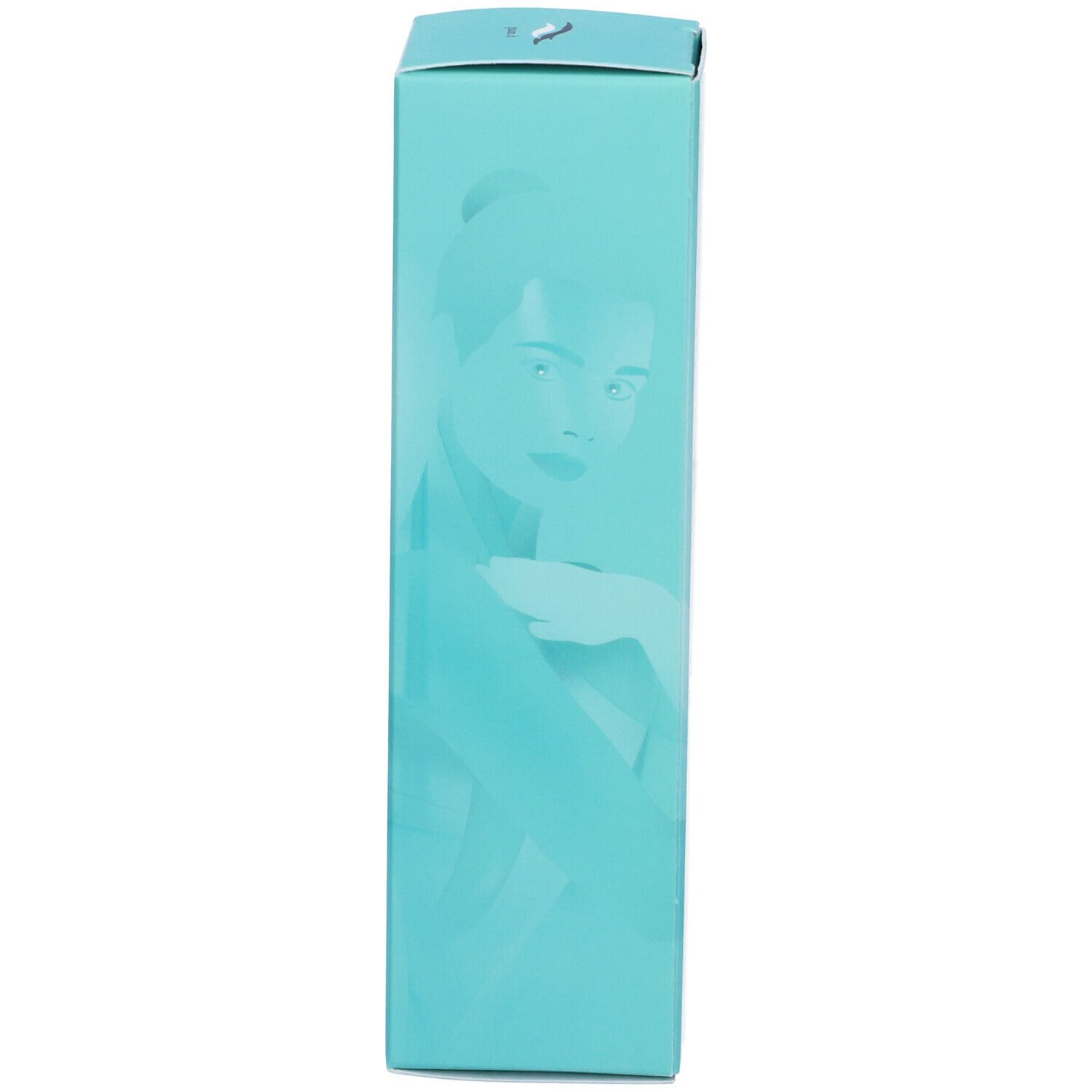 Scatola turchese con illustrazione di una donna. Nome prodotto GUAM Crema Collo e Décolleté.