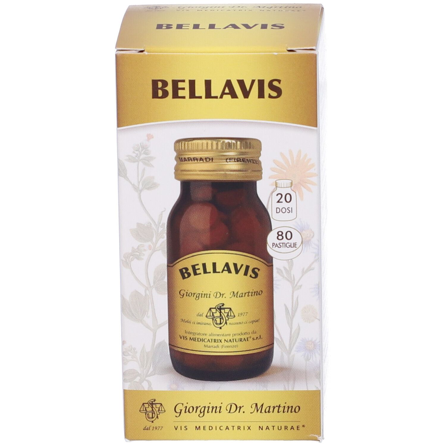 Prodotto Bellavis in confezione. Scatola con immagine del prodotto e informazioni.
