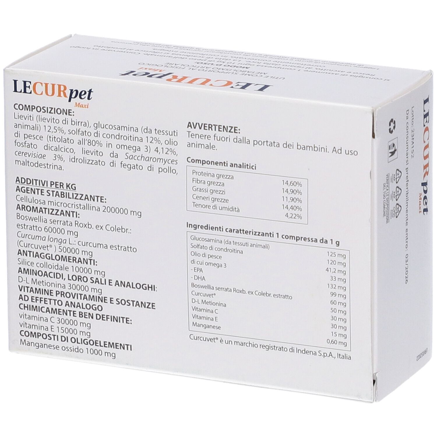 LECUPet Maxi Nahrungsergänzungsmittel für Hunde und Katzen, 60 Tabletten.