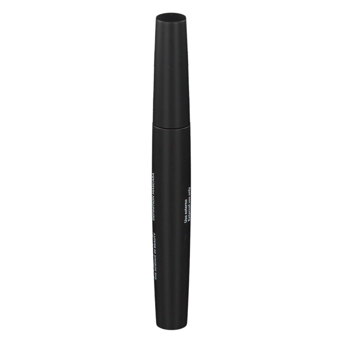 Tube de mascara noir. KORFF High Definition Mascara. Dos.