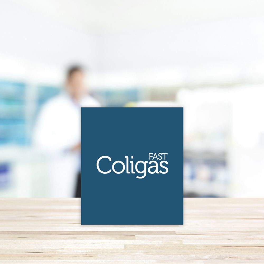 Aboca Coligas Fast Tisana-Packung. Weißer Karton mit Produktnamen und grünen Illustrationen. 20 Beutel. 100% natürliche Inhaltsstoffe.