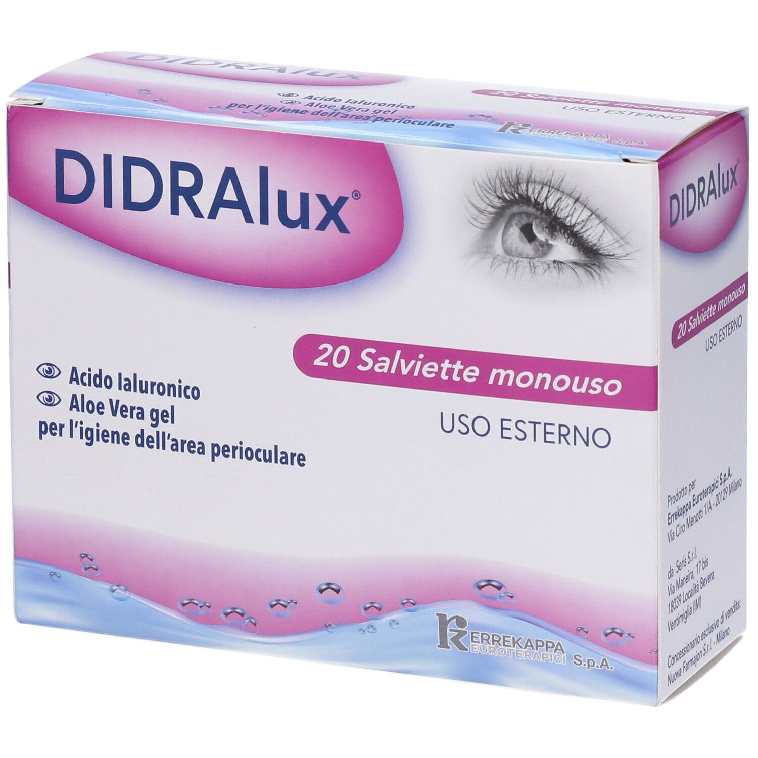 DIDRAlux: 20 Einzel-Tücher für die Augenpartie, mit Hyaluronsäure und Aloe Vera Gel.