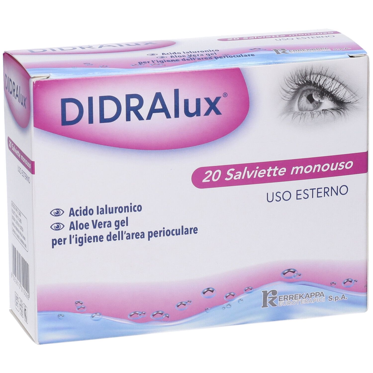 DIDRAlux: 20 Einzel-Tücher mit Hyaluronsäure und Aloe Vera Gel für die Augenpartie. Nur zur äußerlichen Anwendung.