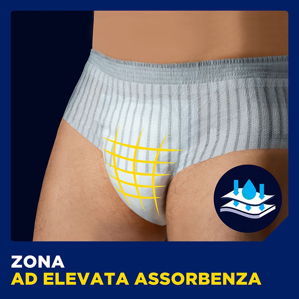 Nahaufnahme des Schutzunterwäsche. Gelbe Markierung der Absorptionszone. Blaue Hintergrund.