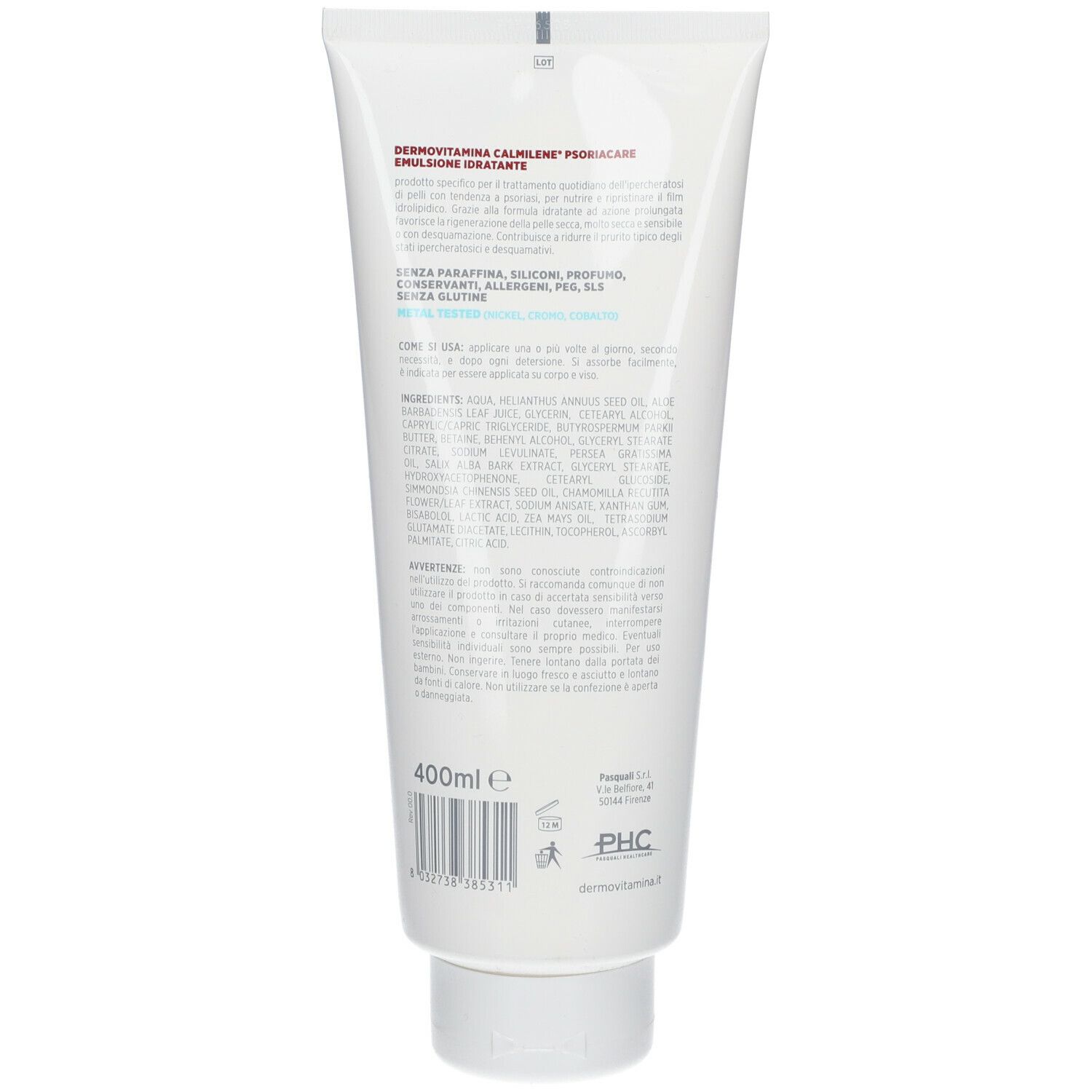 Dermovitamina Calmilene Psoriacare Emulsione Idratante 400 Ml Redcare