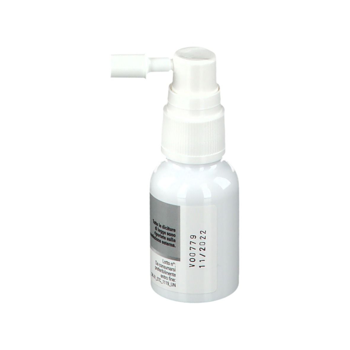 Flacone spray bianco di DeKoro® spray. Con erogatore. Scritto: V00779 11/2022.