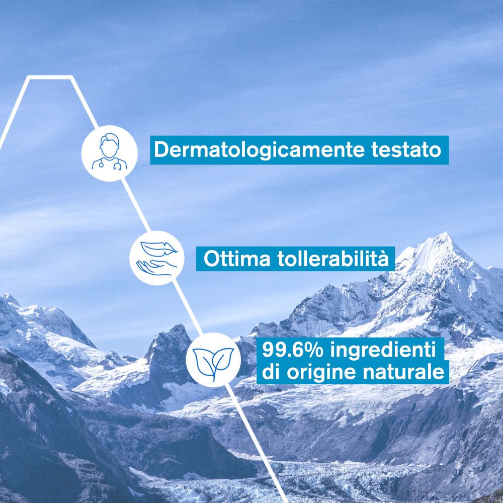 Testato dermatologicamente. Ottima tollerabilità. 99,6% ingredienti di origine naturale.