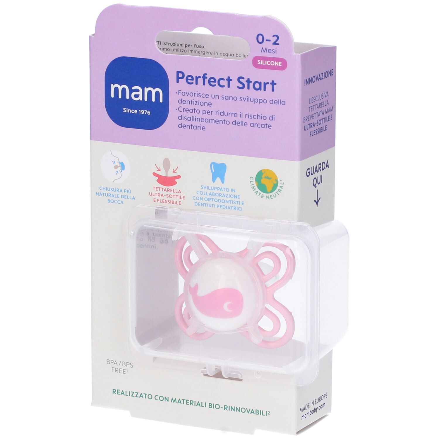 Mam Perfect Start Succhietto in Silicone 0-2 Mesi
