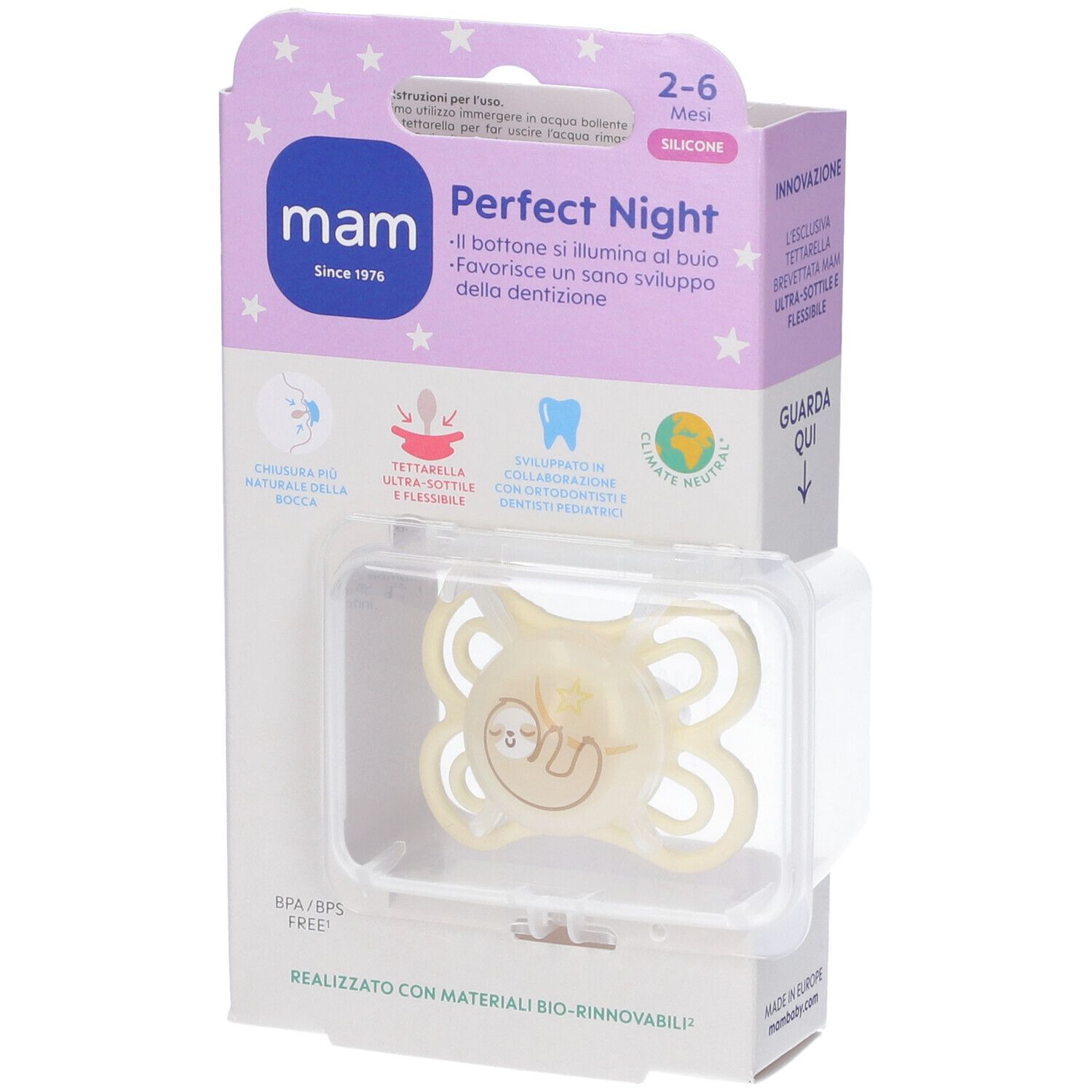 Mam Succhietto Perfect 2-6 Mesi Silicone Single Box Neutro