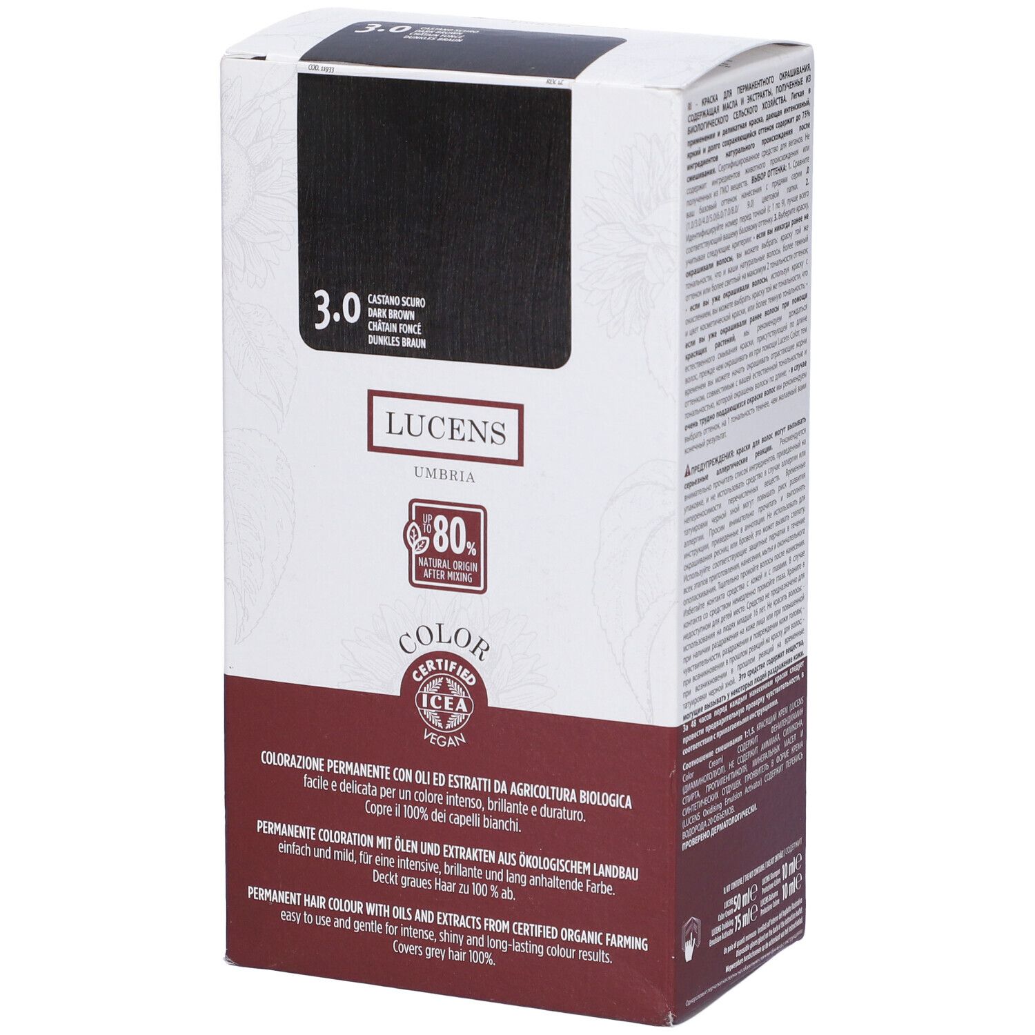 Lucens Umbria Tinta Color Lucens 3,00 Castano Scuro 135 Ml
