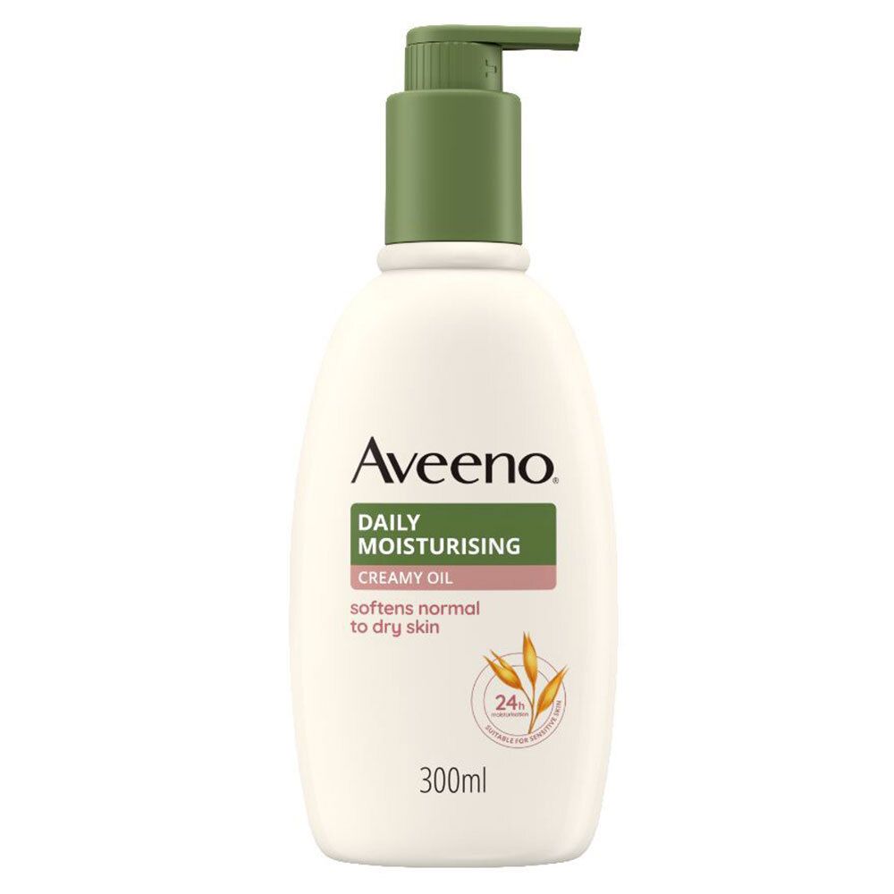 Aveeno Daily Moisturizing Crema Olio 300 ml, Olio-crema idratante per pelli da normali a secche