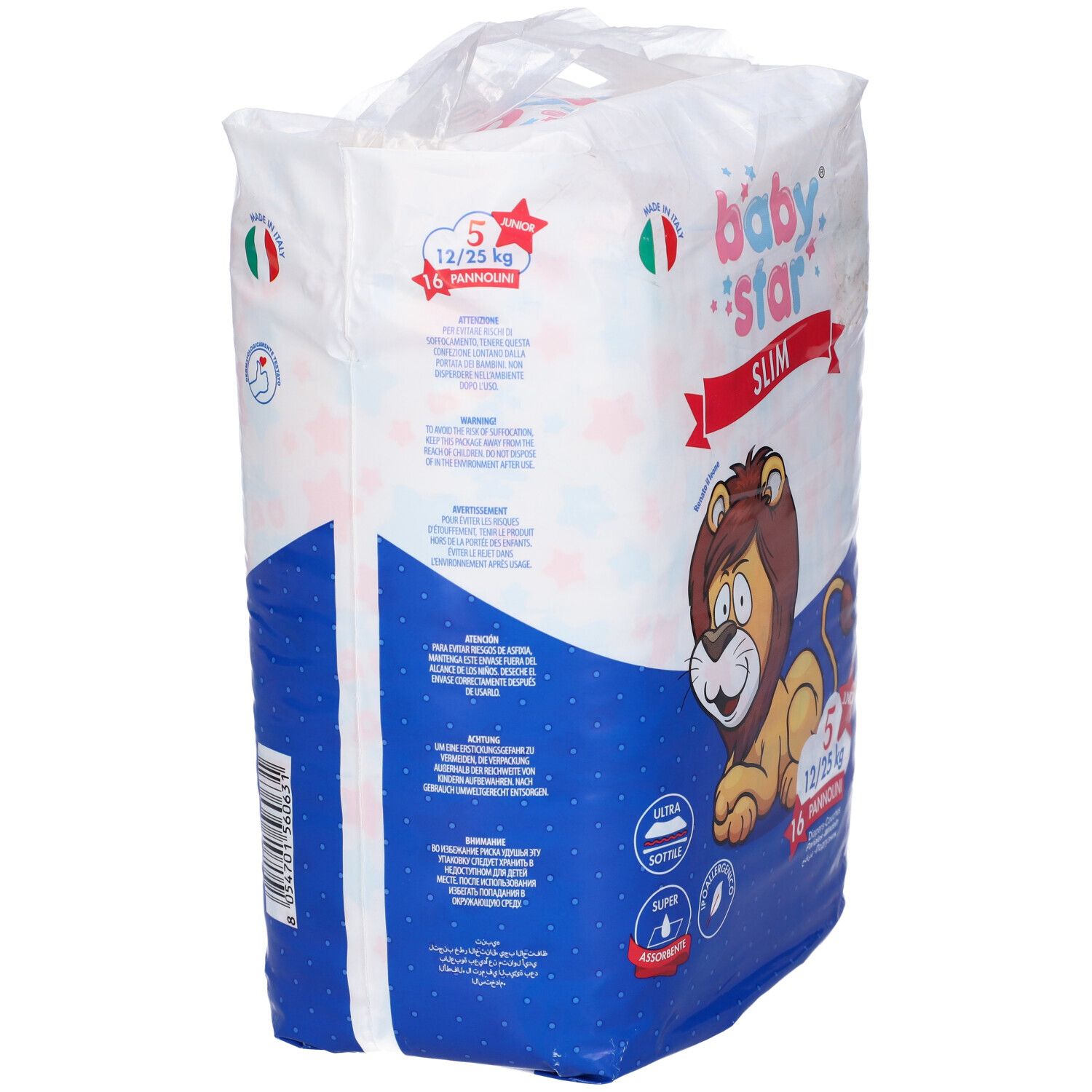 Babystar Slim Windeln 12/25kg Größe 5 Junior 16 Stück Babystar