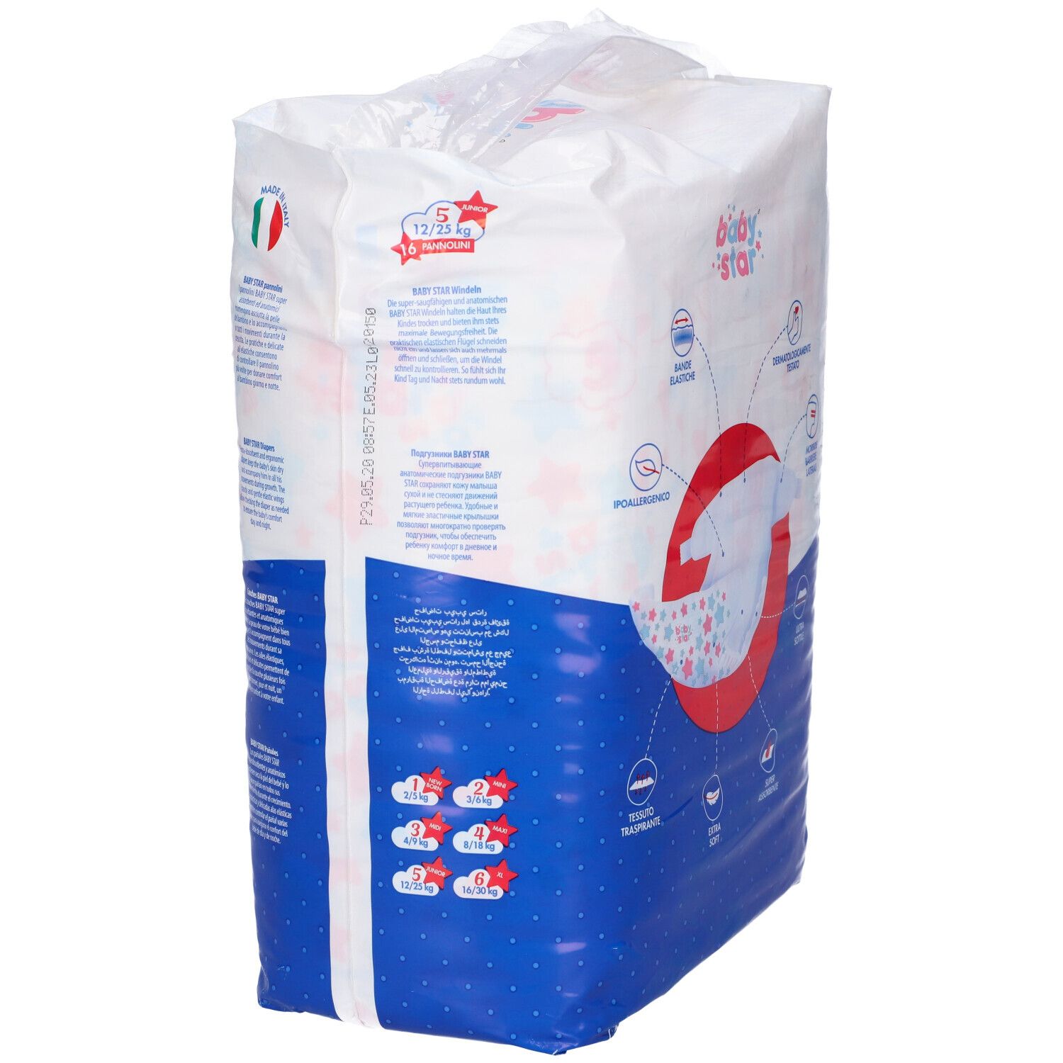 Babystar Slim Windeln 12/25kg Größe 5 Junior 16 Stück Babystar