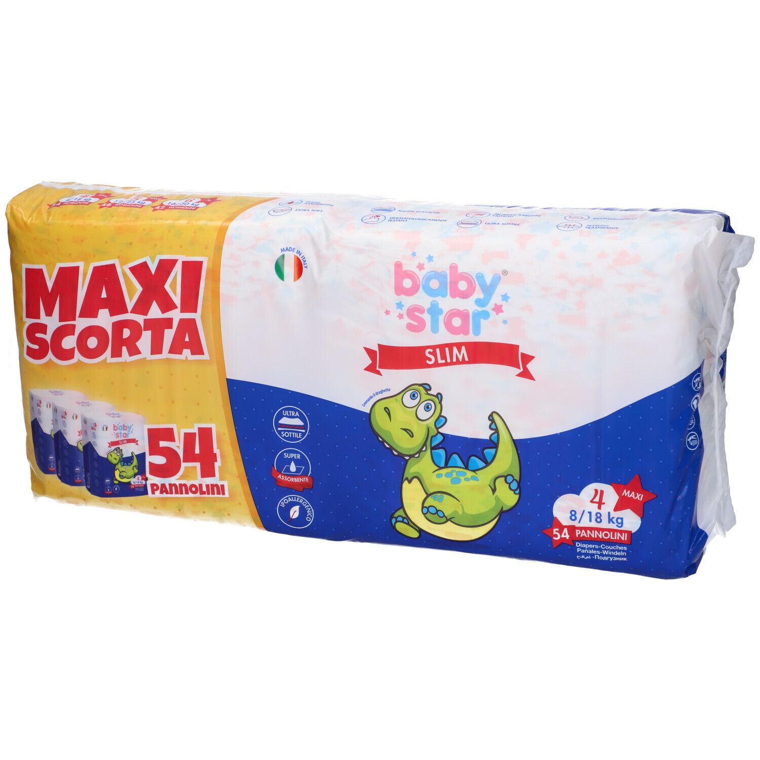 Pannolini Babystar Slim Maxiscorta Taglia 4 54 Pezzi