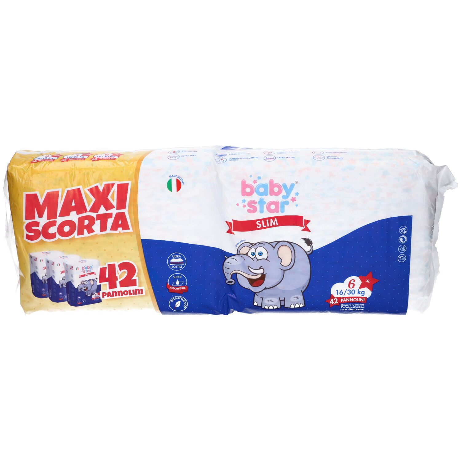 Pannolini Babystar Slim Maxiscorta Taglia 6 42 Pezzi