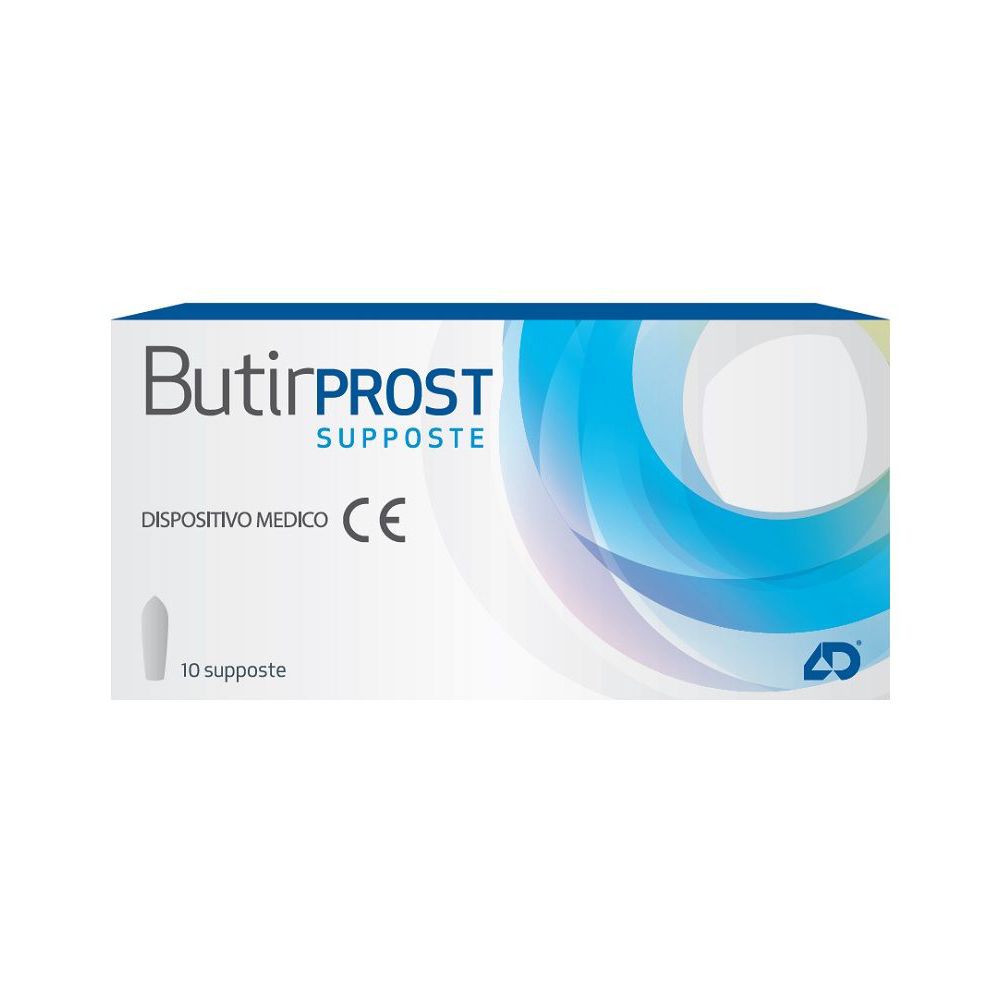 Scatola di Butirprost Supposte, 10 pezzi. Dispositivo medico con marchio CE.