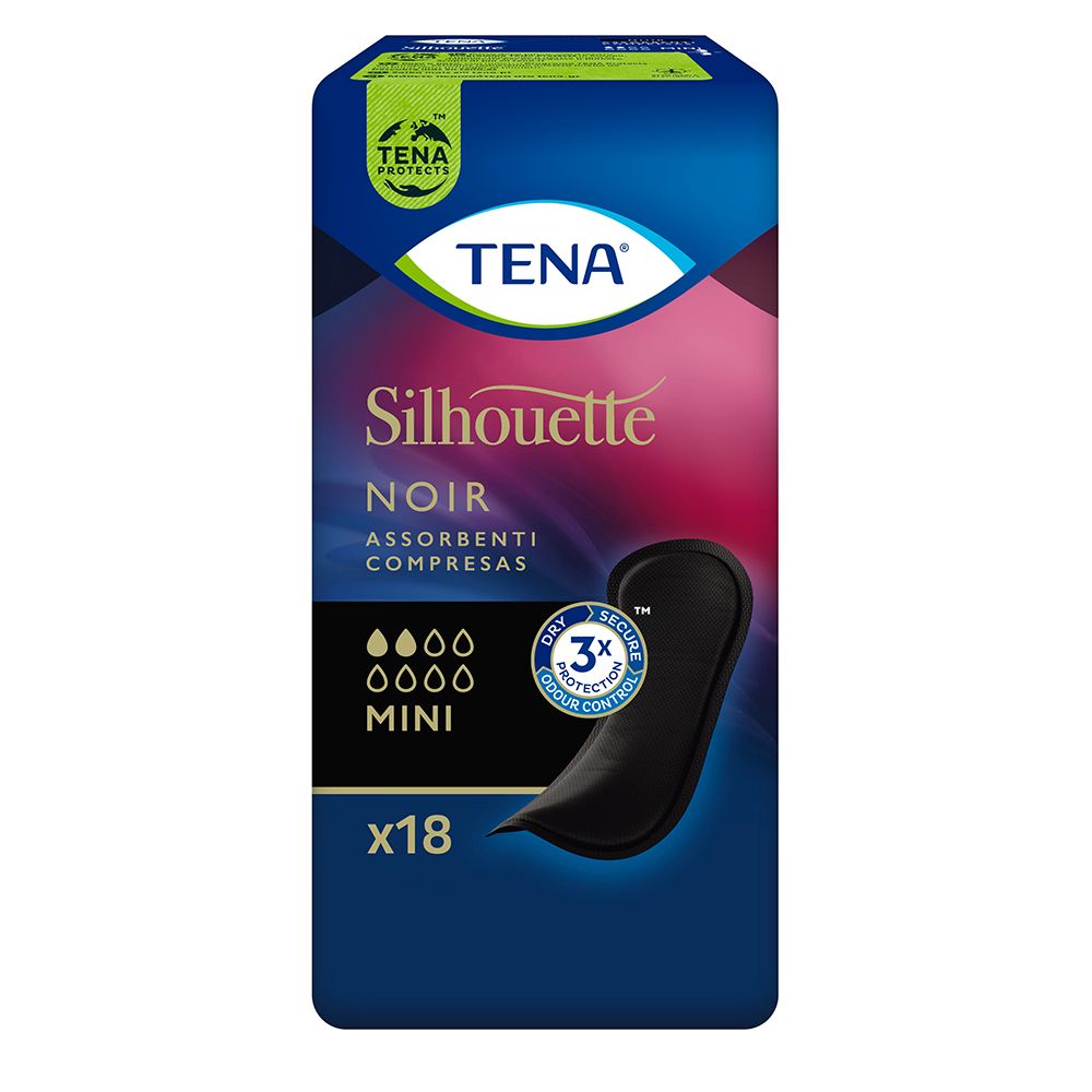 Tena Silhouette Noir Mini Assorbente Nero Incontinenza Leggera 18 Pezzi - Immagine 7