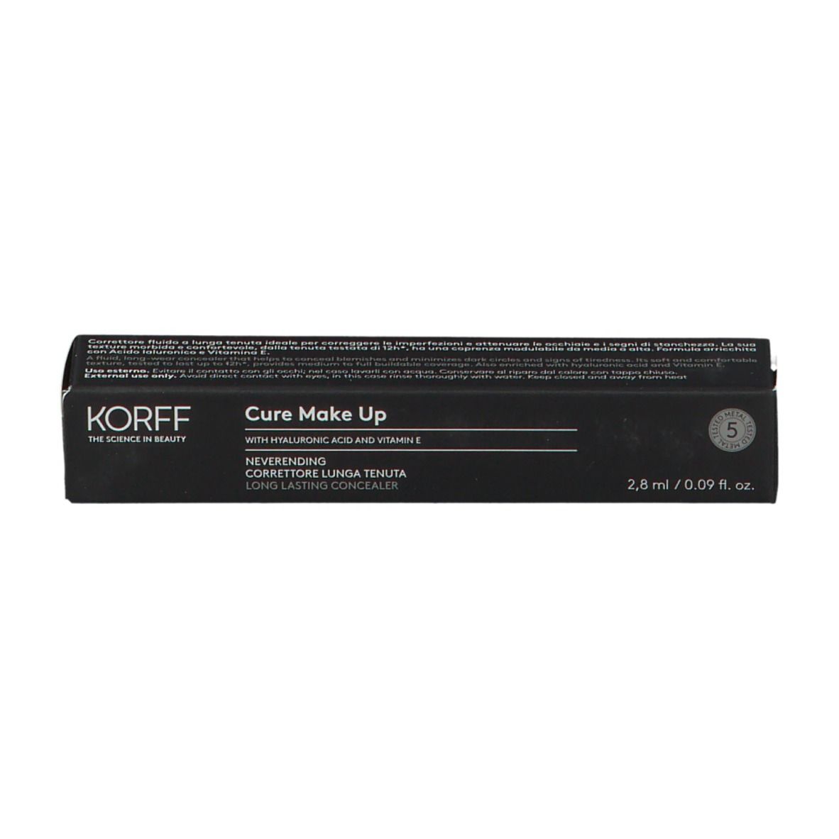 Confezione correttore. KORFF Cure Make Up a lunga tenuta. Con acido ialuronico e vitamina E. Tinta 5.