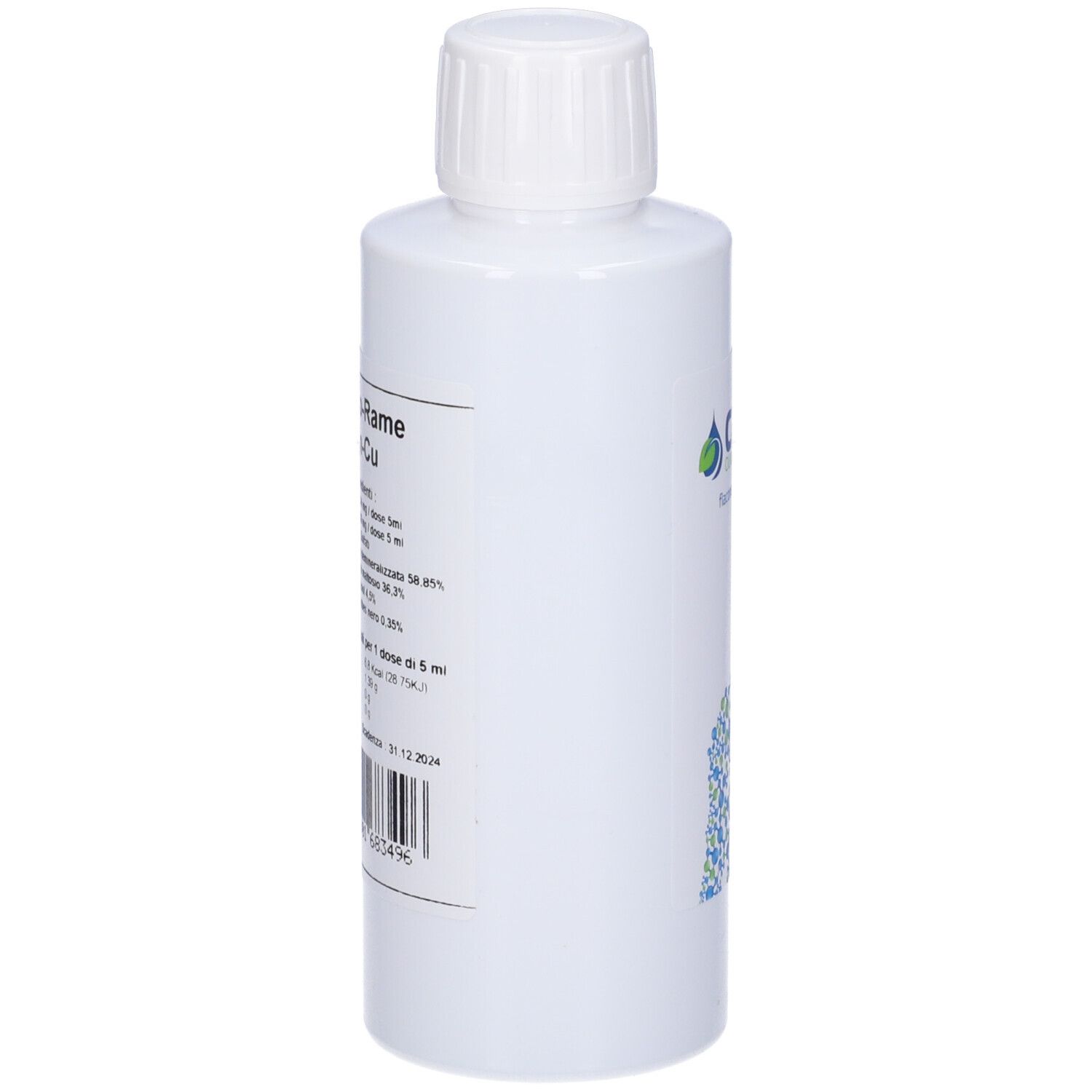 Flacone bianco con tappo bianco. Scritta: Catalitic. Etichetta con ingredienti e informazioni nutrizionali. Codice a barre.