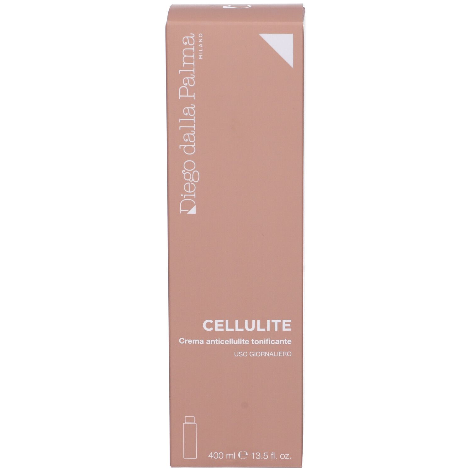 Scatola rosa. Scritta CELLULITE, Diego Dalla Palma. 400 ml.