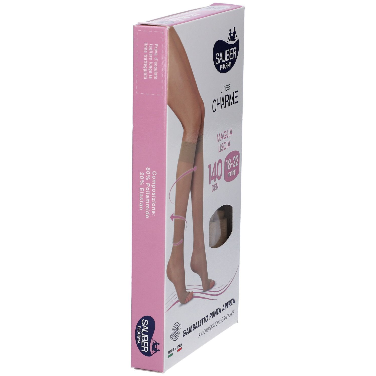 Sauber Gambaletto Open Toe 140 Denari Maglia Liscia Medio Taglia 2 1 p view 2