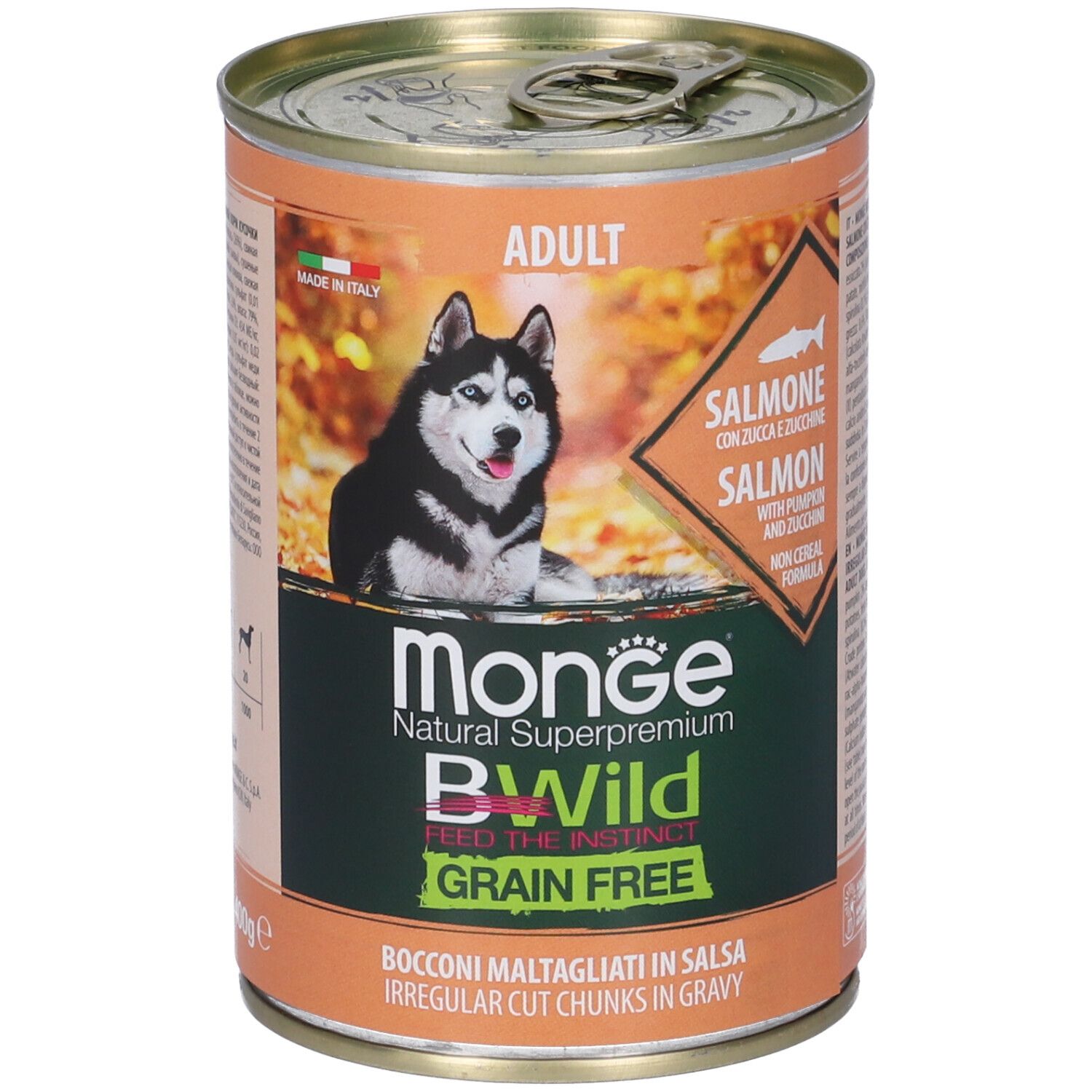 Monge BWild Grain Free Dog Adult Salmone con Zucca e Zucchine 400g
