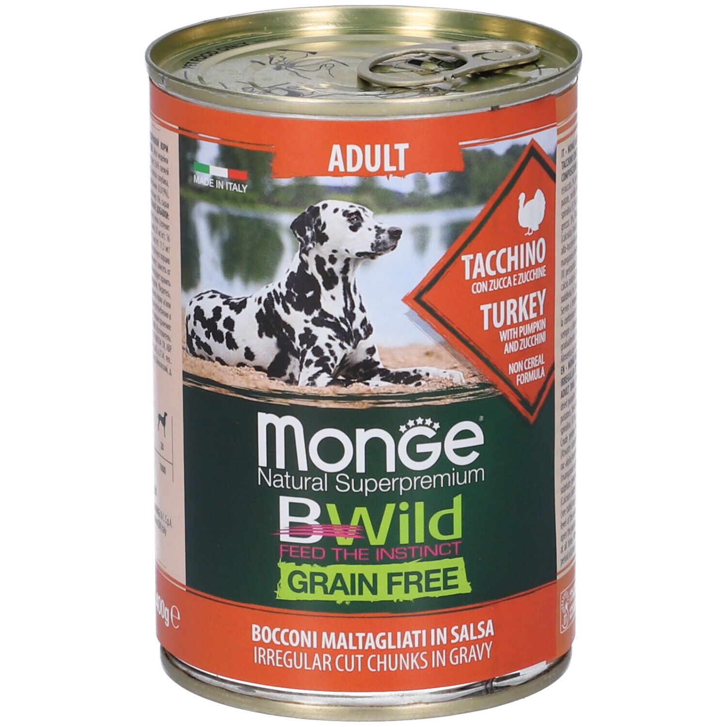 Monge BWild Grain Free Dog Adult Tacchino con Zucca e Zucchine 400g