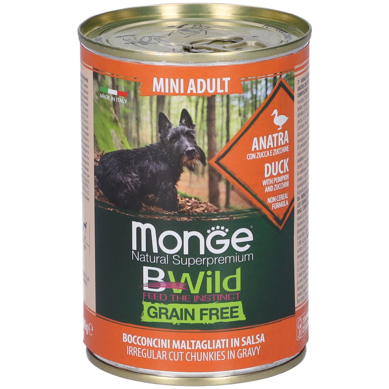 Monge BWild Grain Free Dog Mini Adult Anatra con Zucca e Zucchine 400g