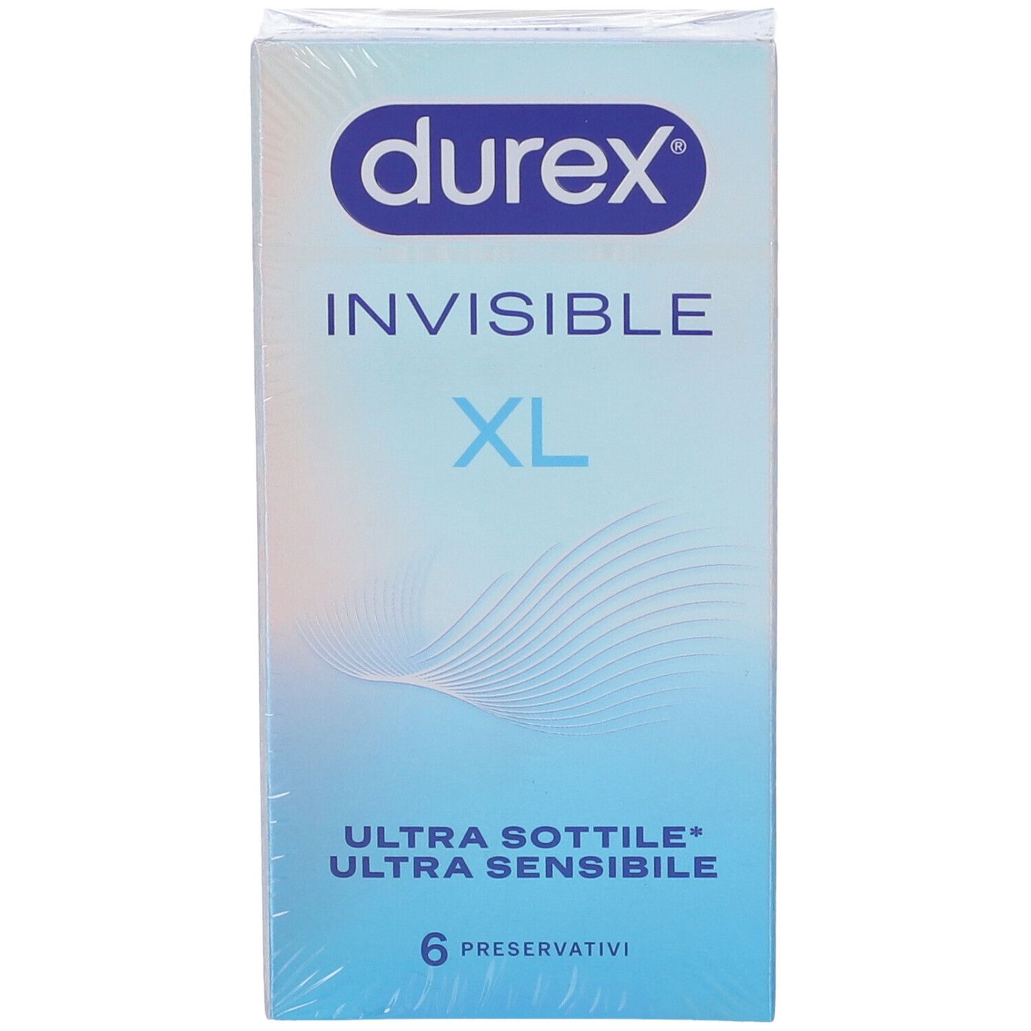 Durex Invisible XL Packung mit 6 Kondomen, ultra dünn und extra groß.
