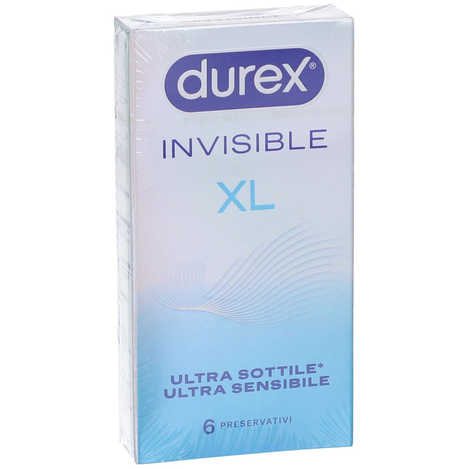 Durex Invisible XL Packung mit 6 Kondomen, ultra dünn und extra groß.