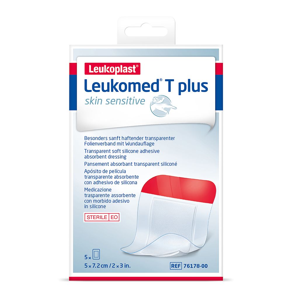 Essity Medicazione Sterile Leukomed T Plus Skin Sensitive - 5 Medicazioni 5 x 7,2 cm - Immagine 5