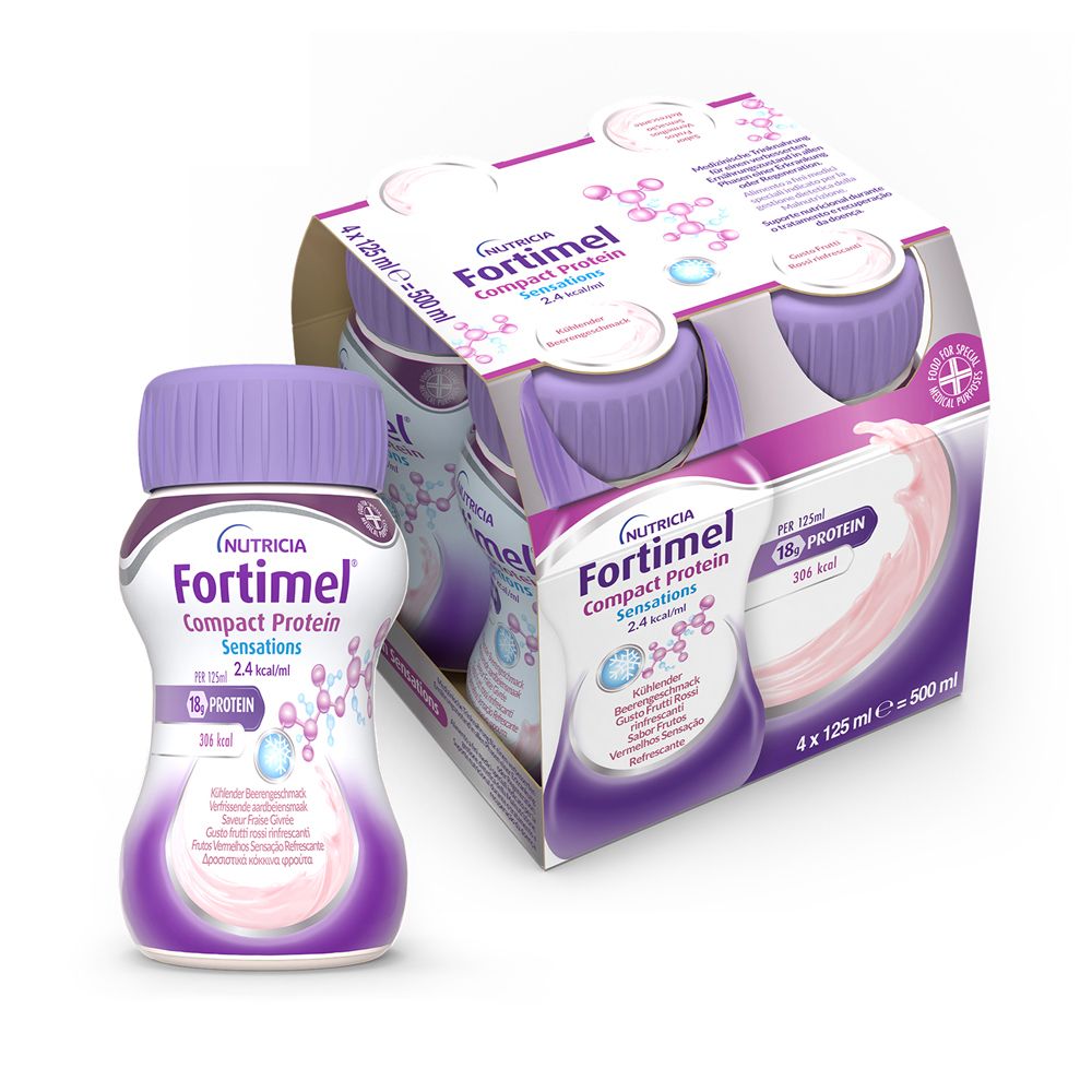 Nutricia Fortimel Compact Protein Sensations,Frutti Rossi,4x125ml