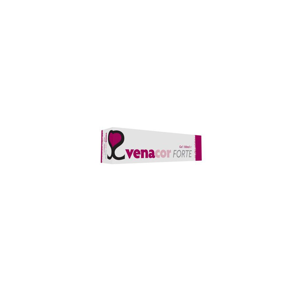 Tubo bianco con logo e scritta "venacor FORTE". Accenti viola.