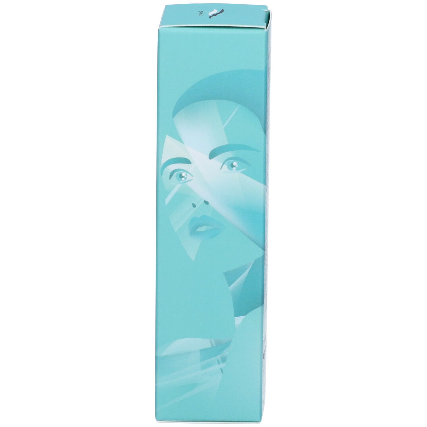 Lato della confezione della crema occhi GUAM® Seatherapy. Illustrazione di un volto.