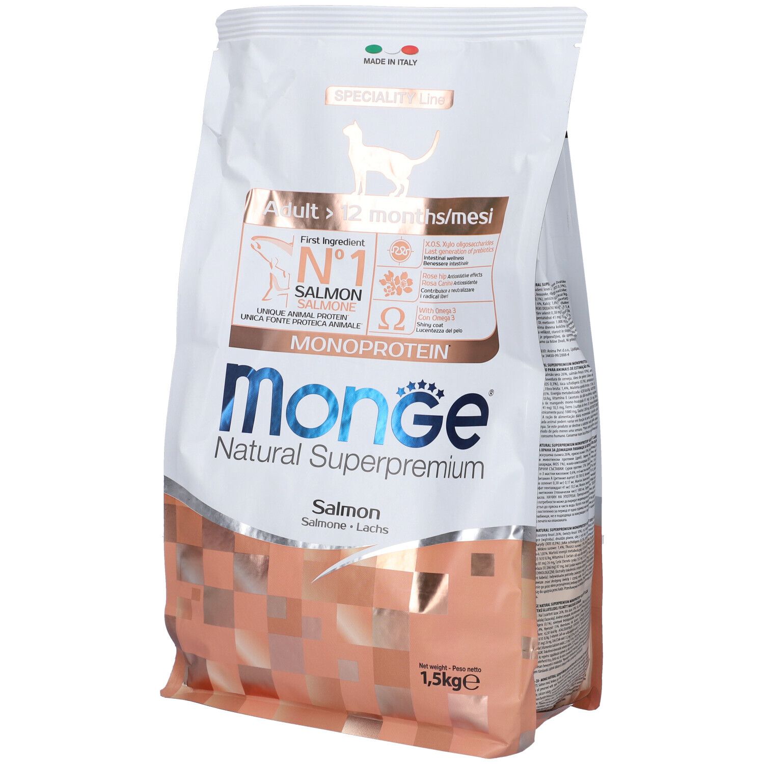 Monge Monoprotein Cat Adult con Salmone 1,5 Kg