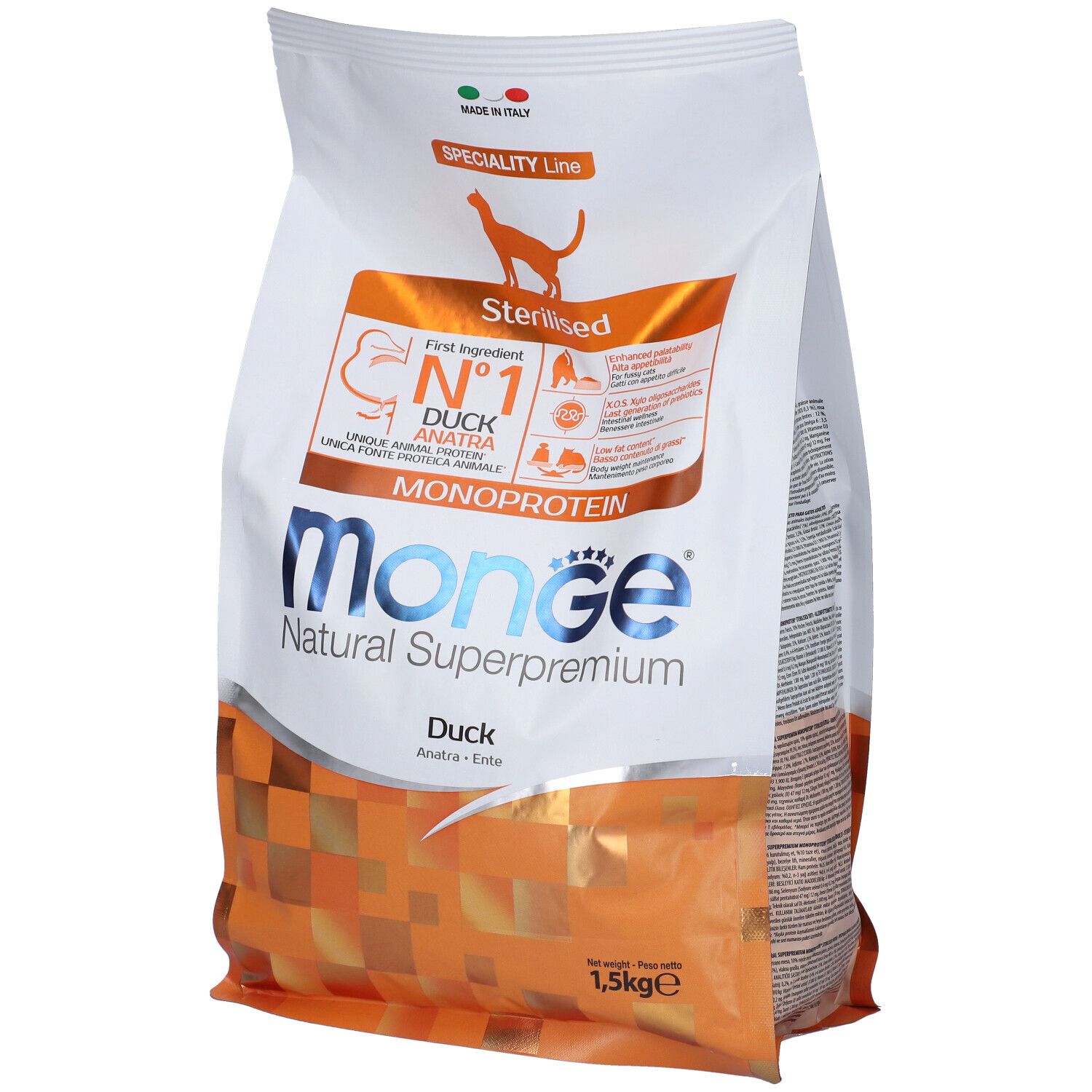 Monge Sterilised Monoprotein Cat con Anatra 1,5 Kg