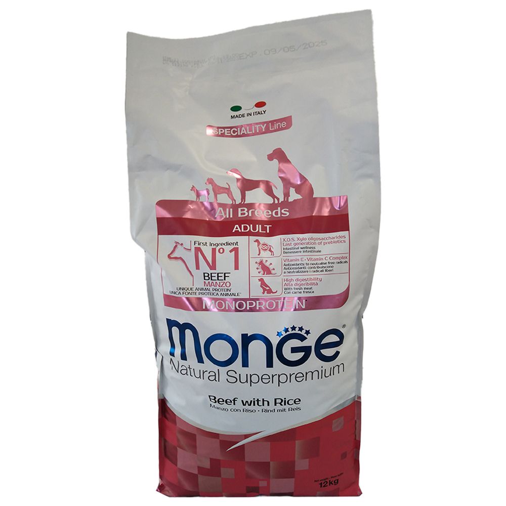 Image of Monge All Breeds Monoprotein Manzo Con Riso